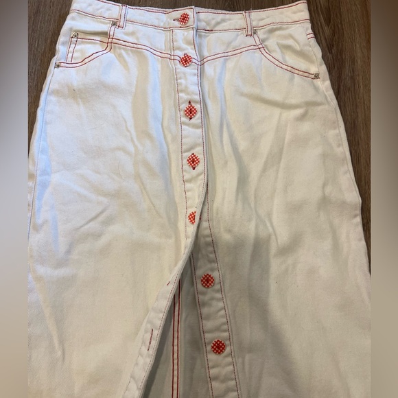 Urban Outfitters White Denim Button Down Midi Skirt - Picture 3 of 7